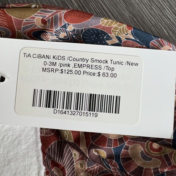 Tia Cibani Kids Shirt 3 Months Country Smock Tunic Top Colorful Button Closure - Picture 4 of 10